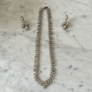 Rhinestone necklace and earrings set